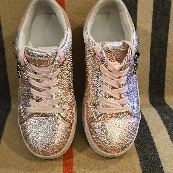 Kurt Geiger Pink Eye Detail Sneakers - Picture 4 of 9